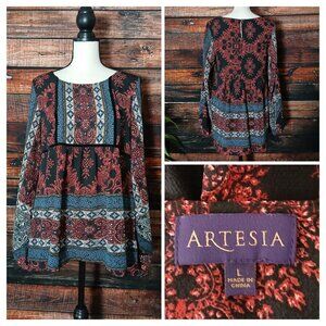 Artesia Peasant Top L Bohemian Balloon Sleeve